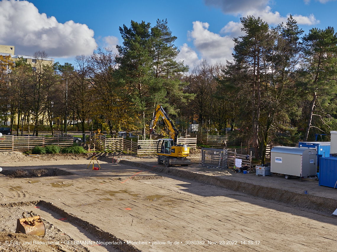 23.11.2022 - Baustelle an der Quiddestraße Haus für Kinder in Neuperlach